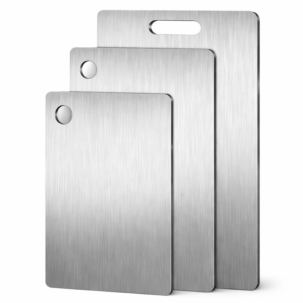 Schneidebretter Set 3 Stück Edelstahl Schneidebrett Küchenbrett klein groß Robustes Schneidbrett Küche Haushalt Lebensmittel Küchenbretter Küchenbrett