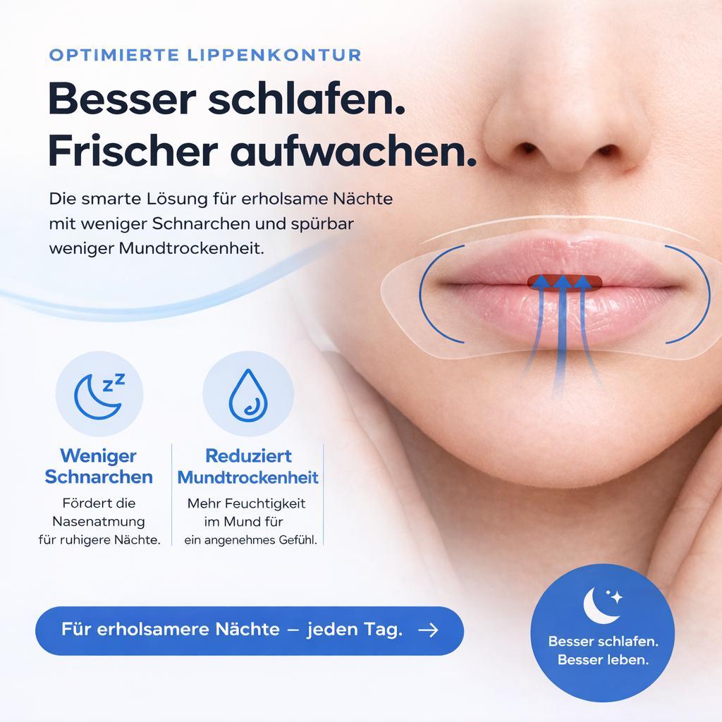 Mundaufkleber Mund-Pflaster 60 Stück Nasenatmung Schlaf Tape Mundkleber Nacht Atem Tape Set für ruhigen Schlaf