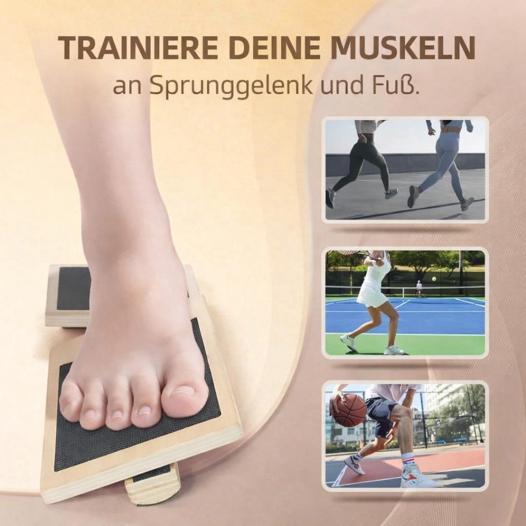 Balance Board Holz Balancegerät l Wackelbrett Physiotherapie Training Gleichgewicht Koordination Fitness Sportgerät Haltungskorrektur Core Training