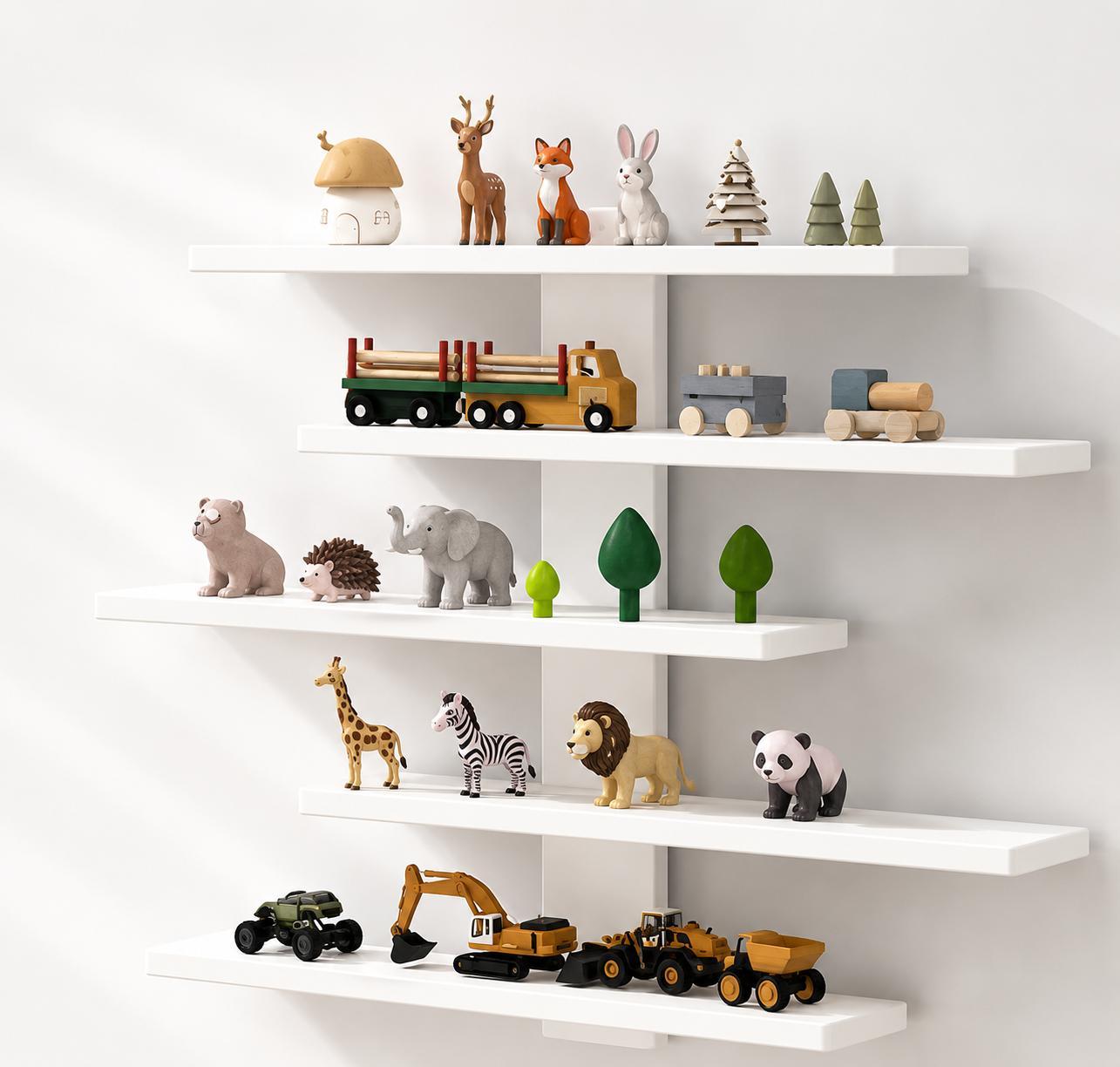 Wandregal Hängeregal Scheberegal Holz 5 Stöckig Regal 37cm für Kinderzimmer Schlafzimmer Deko Kleinigkeiten YaLiva_Decor®