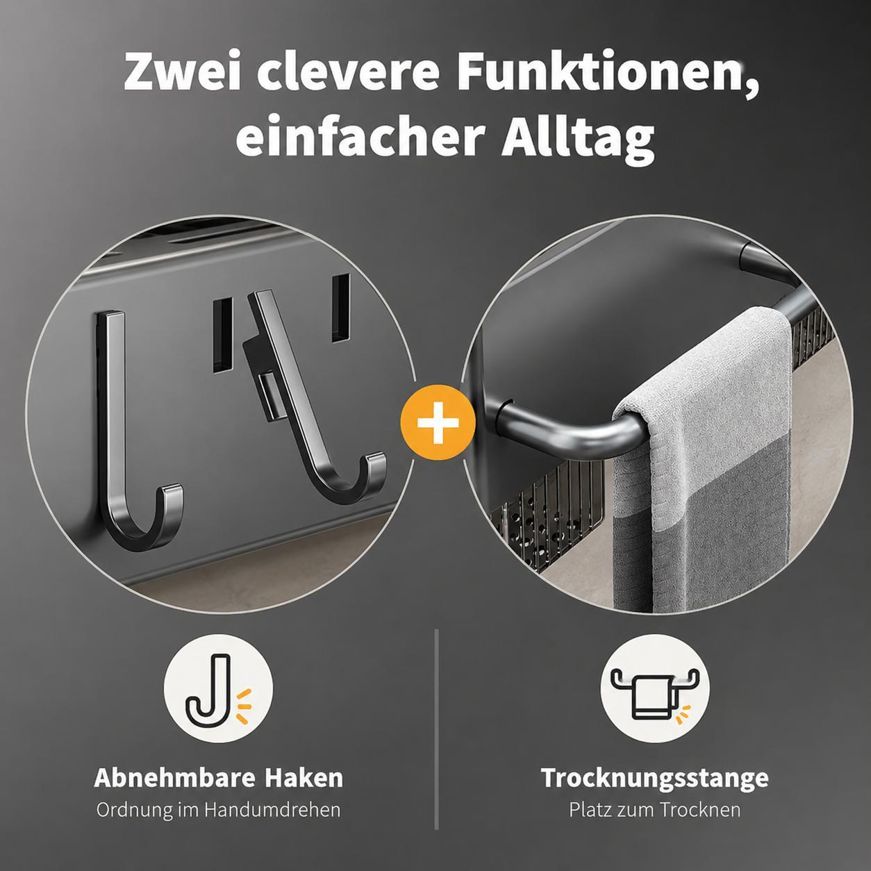 Küchenregal Gewürzregal Küchenorganizer Küchenutensilien Halter Messerhalter mit 10 Haken Wandregal Küche YaLiva_Decor®
