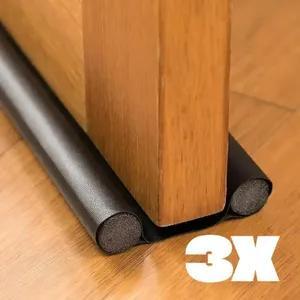 3 Stück Zugluftstopper Türbodendichtung Türdichtung Set Schwarz Türstopper Windschutz  Bodendichtung Energiesparen Schallschutz