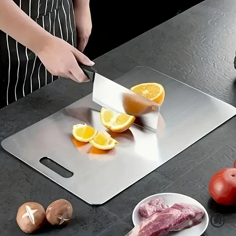 Schneidebrett Set 2 Stück Klein Groß Küchenbrett für Obst Gemüse Fleisch Kunststoff Schneidebretter Küche Haushalt