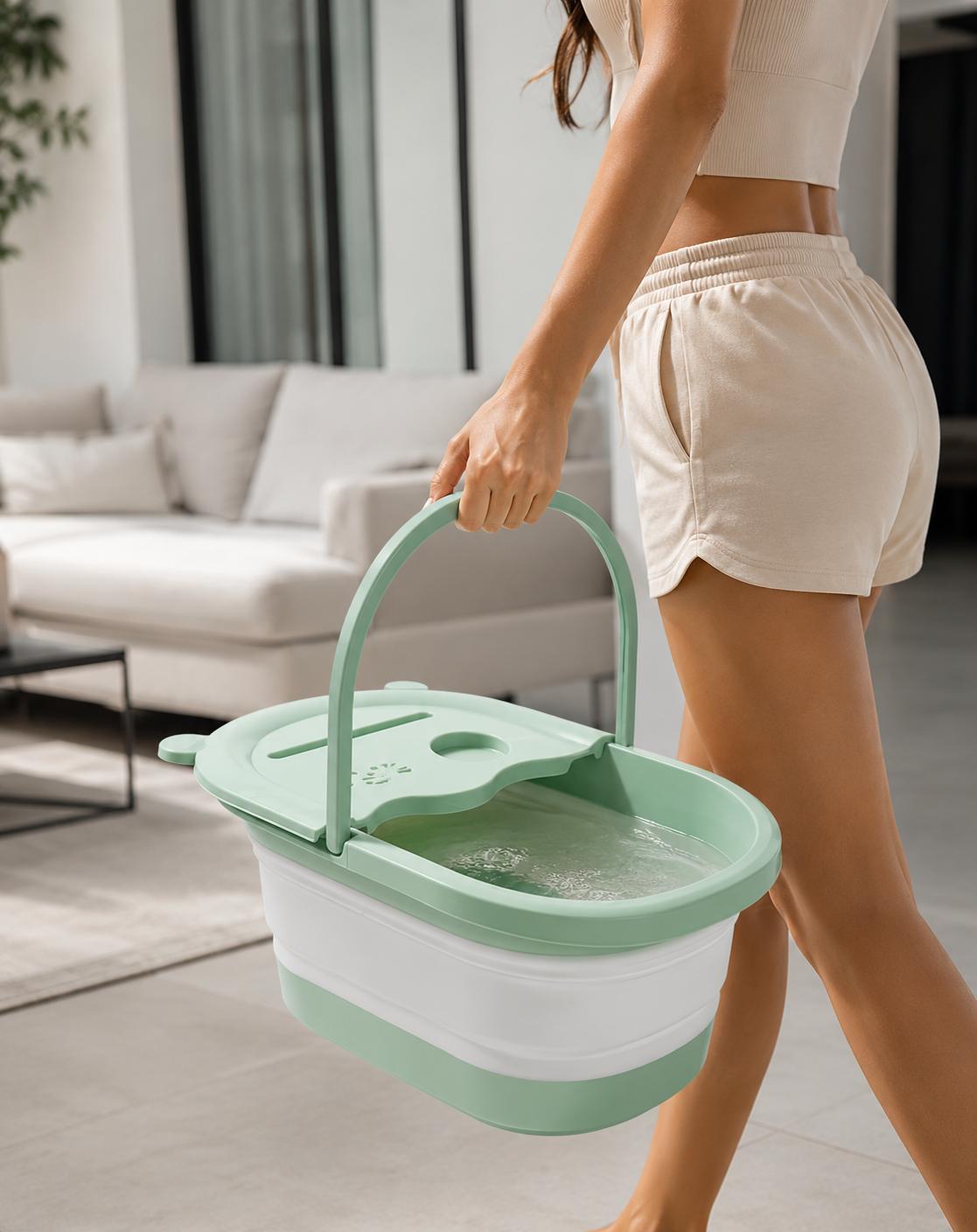 Fußbad Fussbad Fußbadewanne Faltbar Fußwanne Tragbar Wellness Spa Pediküre Fußpflege Fußmassage Fussbadewanne entspannung YaLiva_Decor®