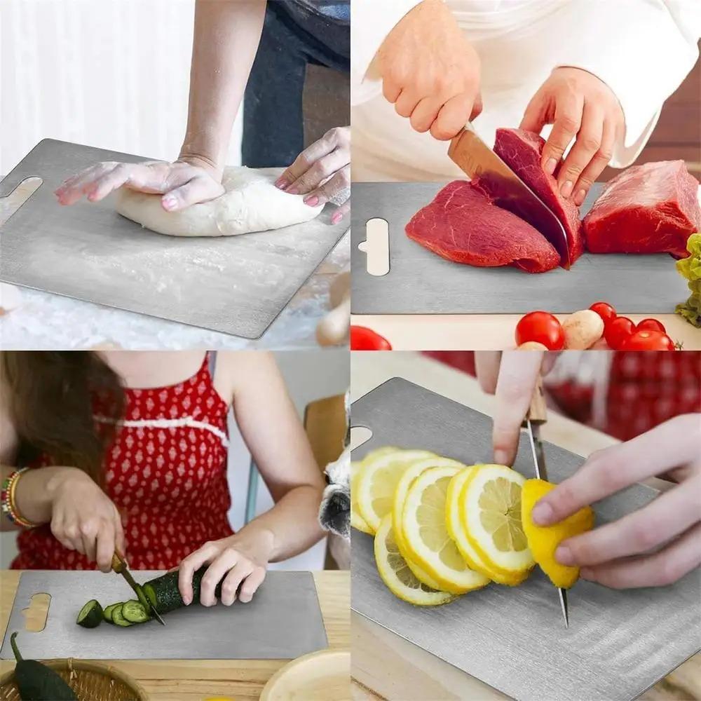 Schneidebretter Set 3 Stück Edelstahl Schneidebrett Küchenbrett klein groß Robustes Schneidbrett Küche Haushalt Lebensmittel Küchenbretter Küchenbrett