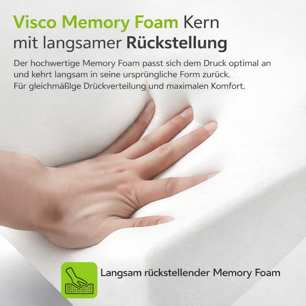 Ergonomisches Nackenkissen & Kopfkissen Hellgrau Memory Foam Orthopädisch