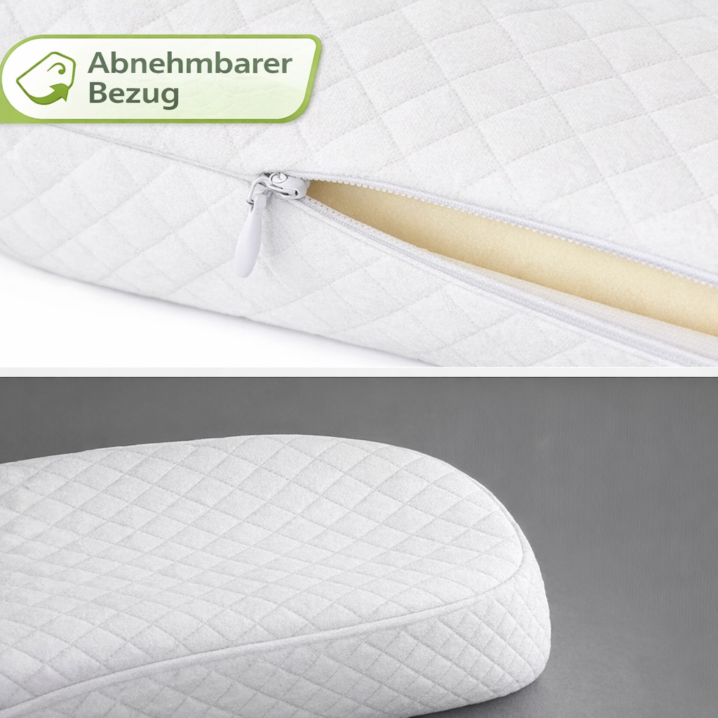 Ergonomisches Nackenkissen & Kopfkissen Hellgrau Memory Foam Orthopädisch