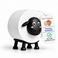 WC Rollenhalter Schaf - Lustiger Toilettenpapierhalter als Deko für Badezimmer | Kreatives Rollenregal in Tierform für 1 Rolle - Schaf Deko schwarz