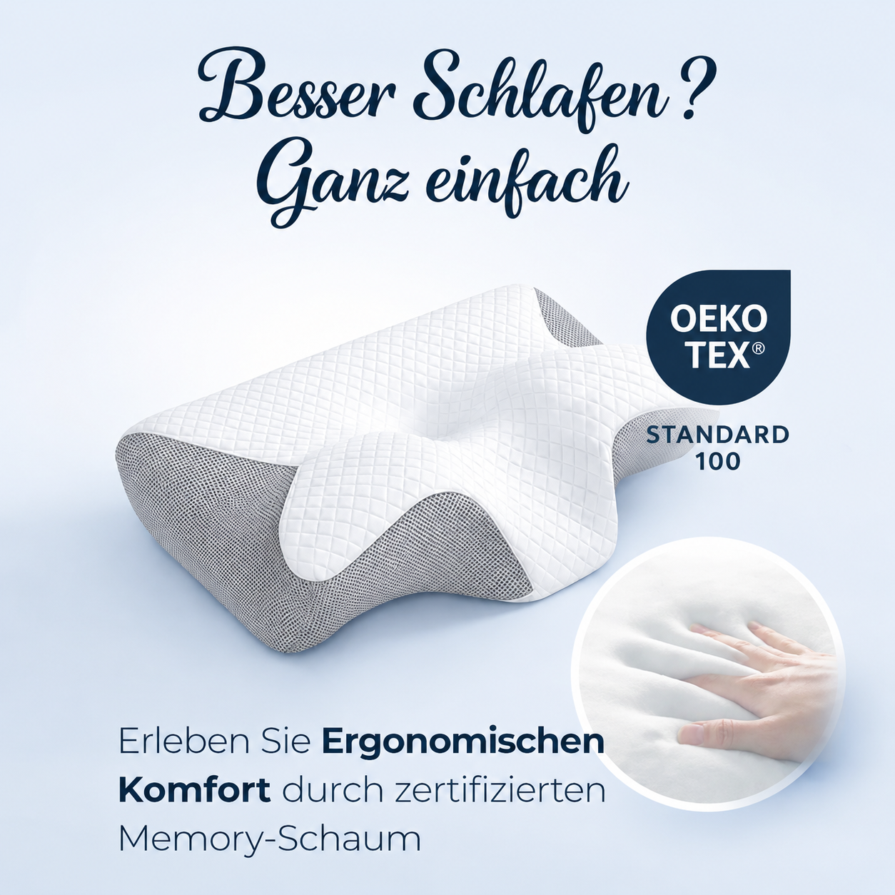 Ergonomisches Nackenkissen Memory Foam Grau
