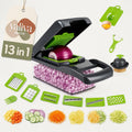 Gemüseschneider Gemüsehobel Würfelschneider Gemüsehacker 13 in 1 Gurkenschneider Kartoffelschneider Küchenhelfer Obstschneider YaLiva_Decor®