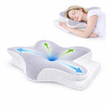 Ergonomisches Nackenkissen Memory Foam l Orthopädisches Kissen gegen Nacken- & Rückenschmerzen Schlaf- Relaxkissen Kopfkissen gegen YaLiva_Decor®
