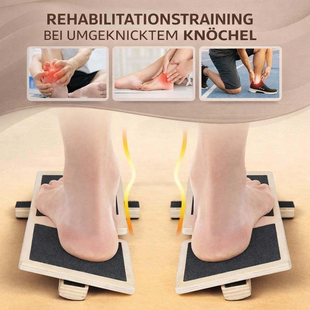 Balance Board Holz Balancegerät l Wackelbrett Physiotherapie Training Gleichgewicht Koordination Fitness Sportgerät Haltungskorrektur Core Training