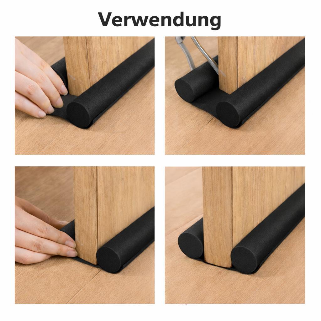 3 Stück Zugluftstopper Türbodendichtung Türdichtung Set Schwarz Türstopper Windschutz  Bodendichtung Energiesparen Schallschutz
