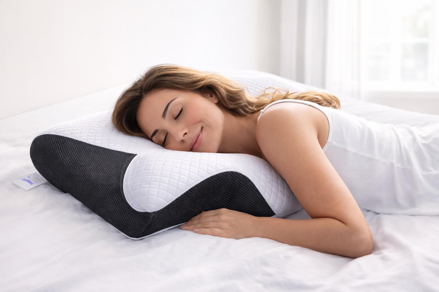 2 Stück Nackenkissen Kopfkissen Ergonomisches Orthopädisches Kissen Gegen Nackenschmerzen Memory Foam Kissen Seitenschläfer 2er Set YaLiva_Decor®