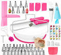 Kuchen Backset 200 Teilig Kuchenwerkzeug Set Tortenplatte Drehbar Spritzbeutel Kuchenplatte Set Kuchenzubehör Torten Backset Teigschaber YaLiva_Decor®