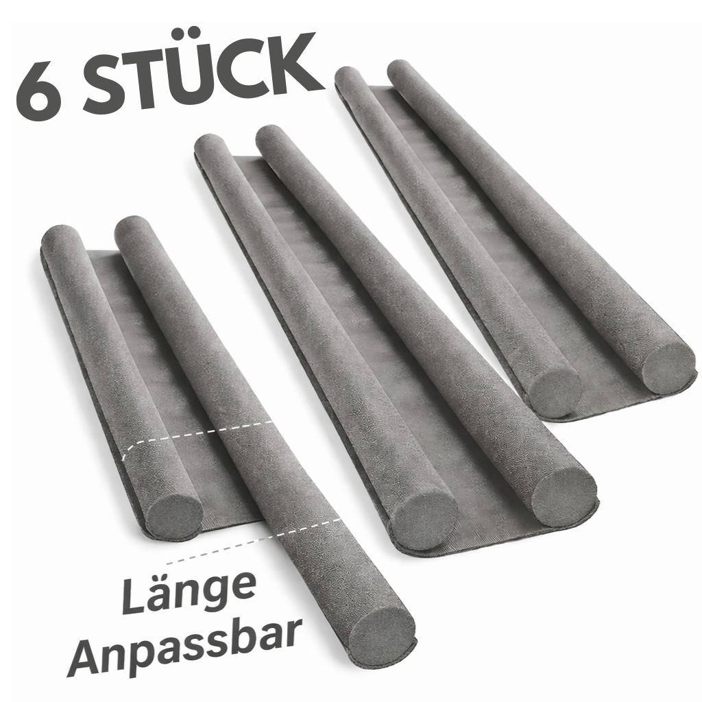 6 Stück Zugluftstopper Türbodendichtung Türdichtung Set Grau Windschutz Türstopper Energiesparen Schallschutz Kälteschutz