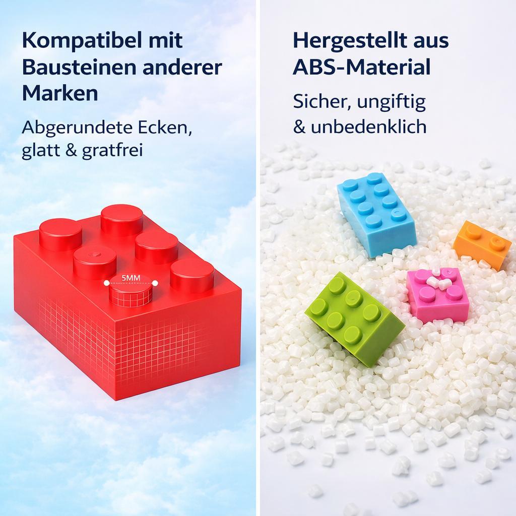 Baustein Set 2000 Stück Klemmbausteine Mix Bauset Bauklötze Bricks Zufällige Steine Kinder Kreativ Spielzeug Großpackung Bausteine Mix