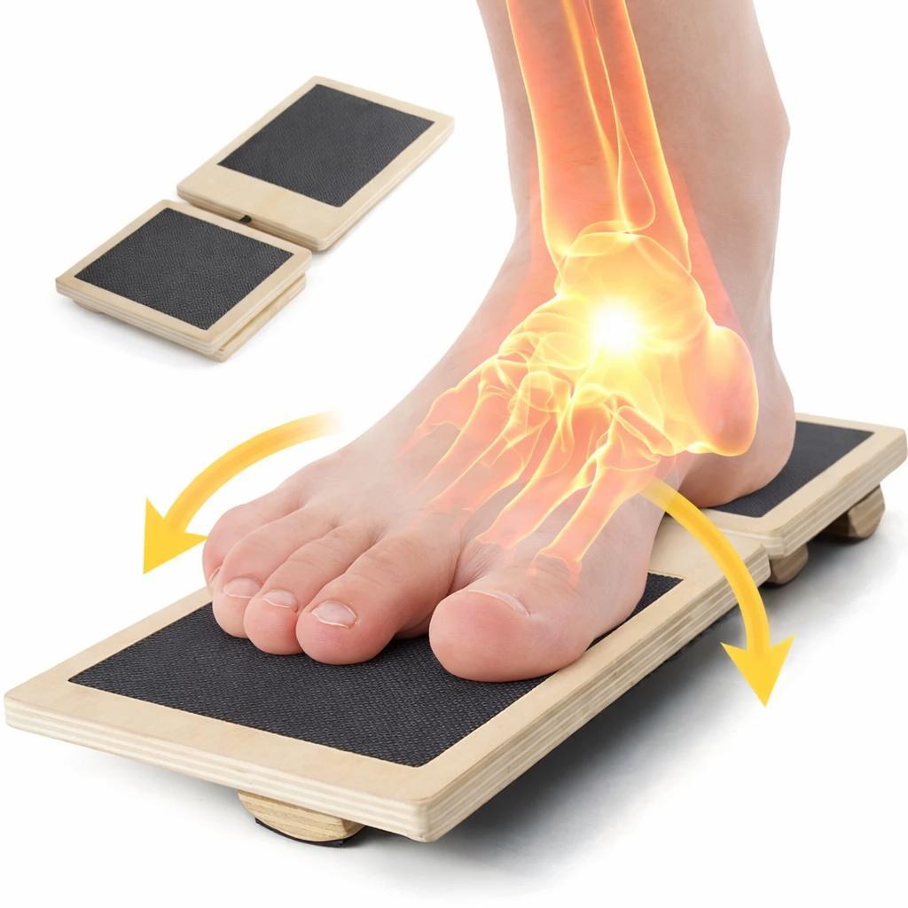 Balance Board Holz Balancegerät l Wackelbrett Physiotherapie Training Gleichgewicht Koordination Fitness Sportgerät Haltungskorrektur Core Training