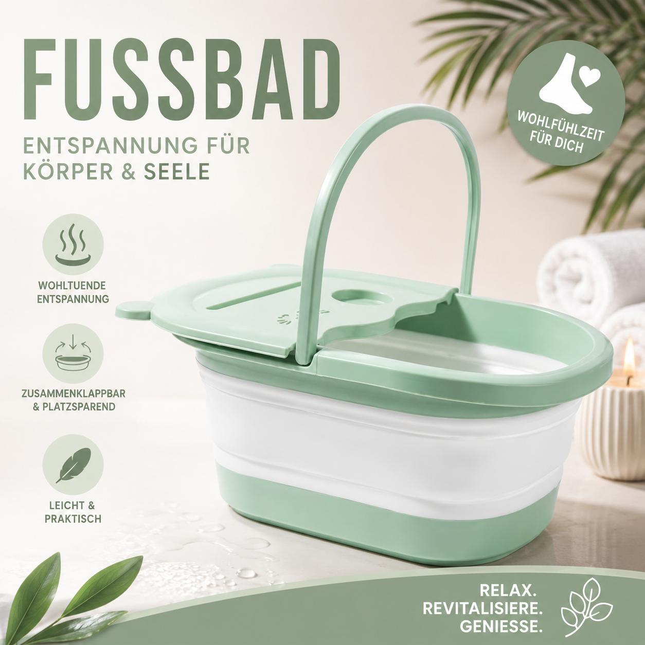 Fußbad Fussbad Fußbadewanne Faltbar Fußwanne Tragbar Wellness Spa Pediküre Fußpflege Fußmassage Fussbadewanne entspannung YaLiva_Decor®