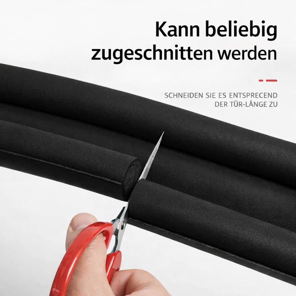 6 Stück Zugluftstopper Türbodendichtung Türdichtung Set Schwarz Windschutz Türstopper Energiesparen Schallschutz Kälteschutz