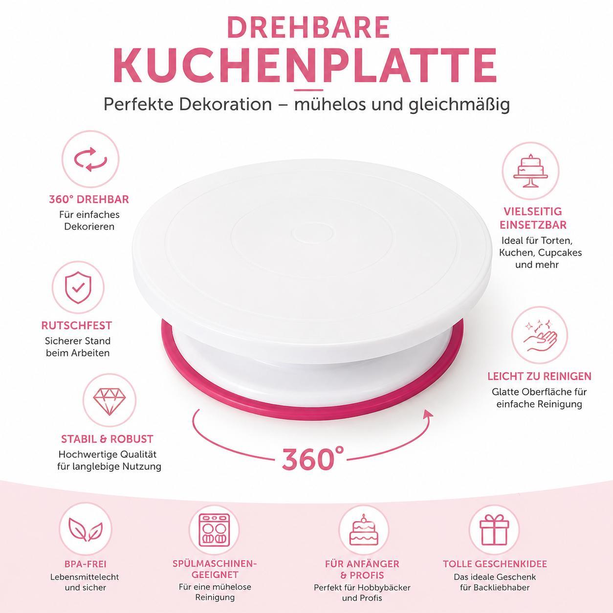 Kuchen Backset 200 Teilig Kuchenwerkzeug Set Tortenplatte Drehbar Spritzbeutel Kuchenplatte Set Kuchenzubehör Torten Backset Teigschaber YaLiva_Decor®